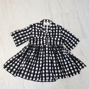 Marques Almeida Black and White Checkered Shirt